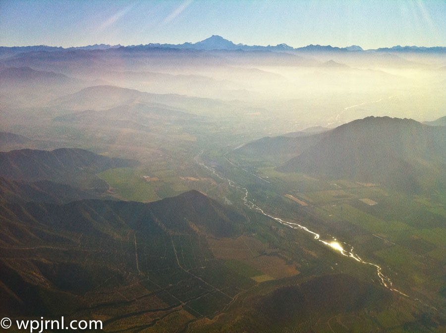 Aerial View of Santiago de Chile Valley, Chile