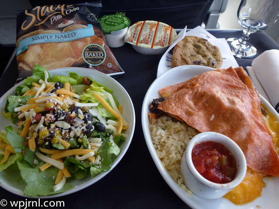 American Airlines Business Class Lunch Service