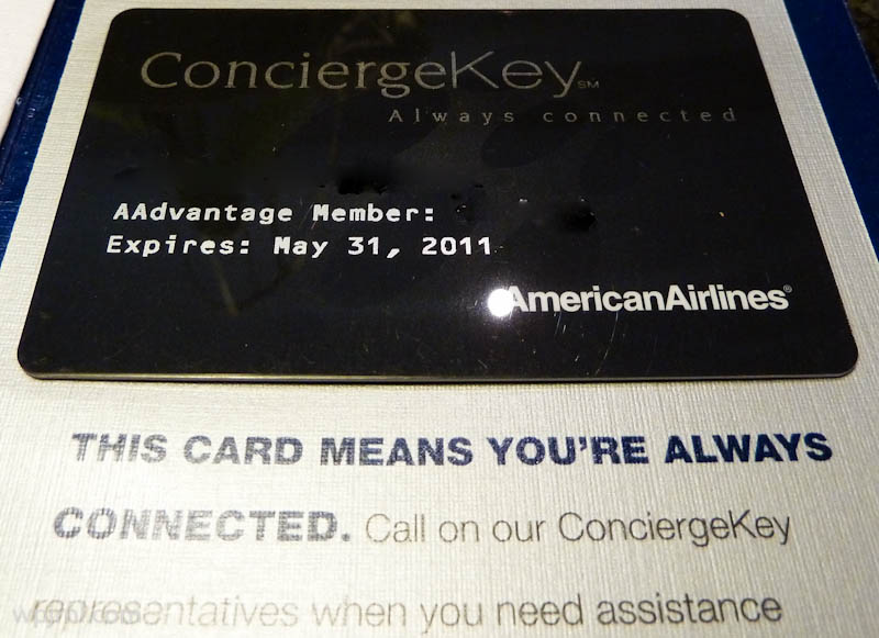 American Airlines Concierge Key Card - Premium Travel Status