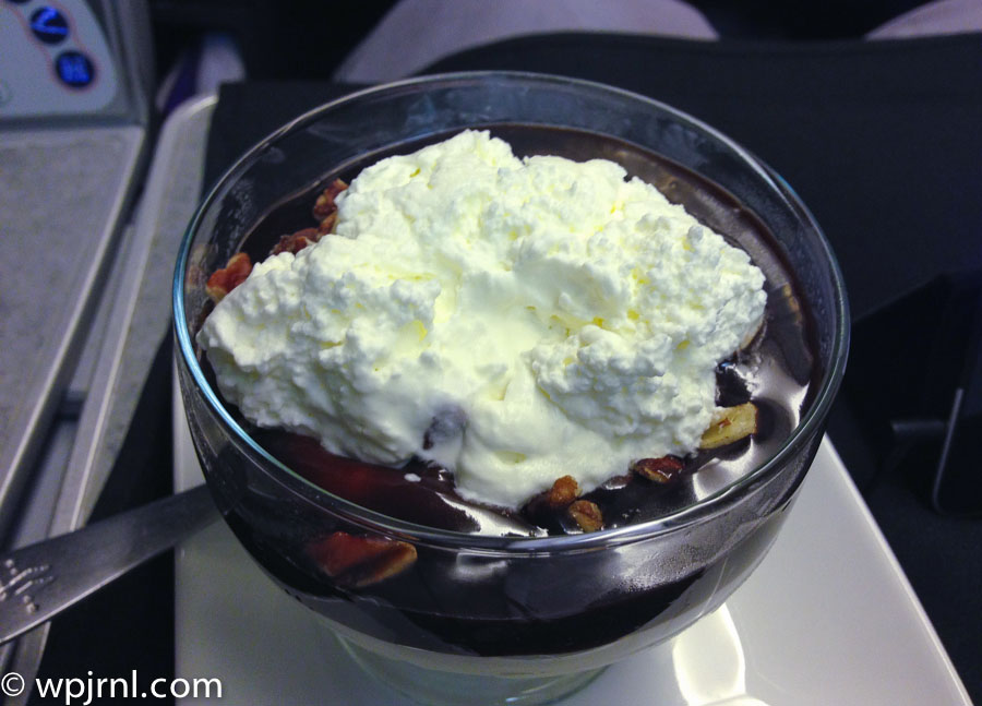 American Airlines-Style Hot Fudge Ice Cream Sundae with Whipped Cream and Nuts