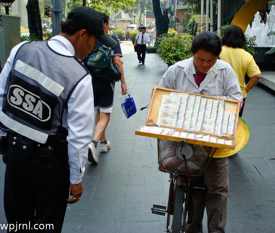 Bangkok Street Markets and Lottery Vendors, Thailand