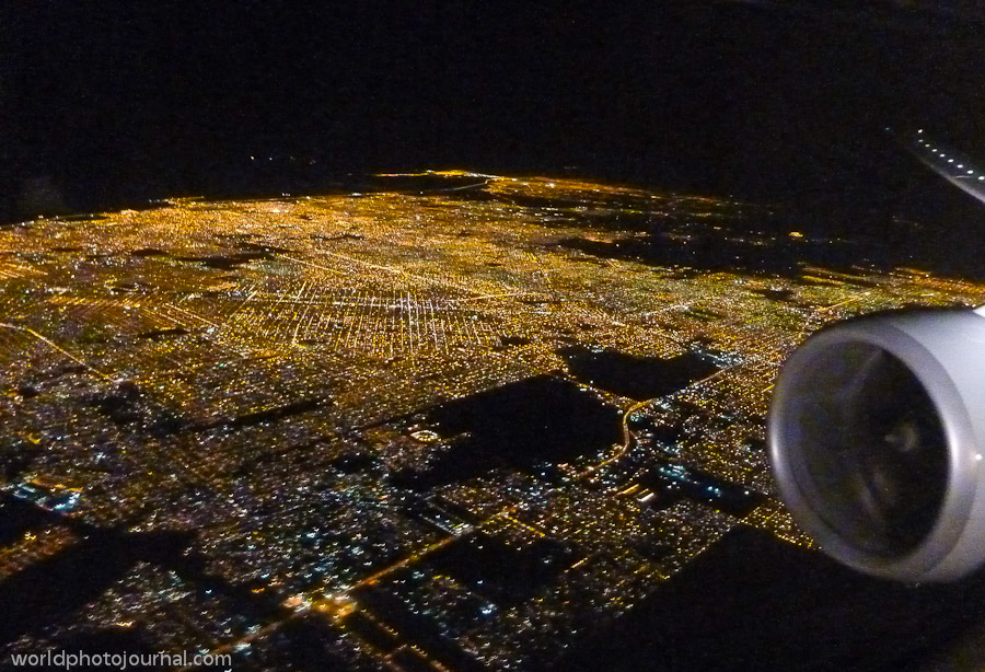 Buenos Aires Aerial View at Night, Argentina