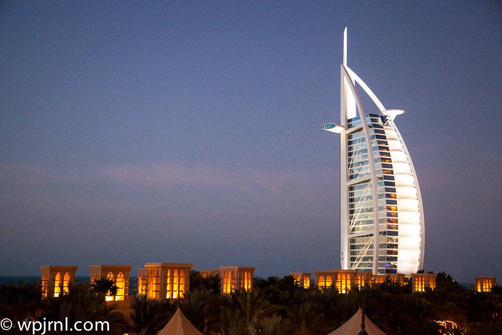 Burj Al Arab at Dusk, Jumeirah Dubai United Arab Emirates