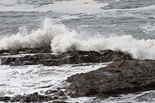 California Coastal Waves and Rocky Shoreline, California USA