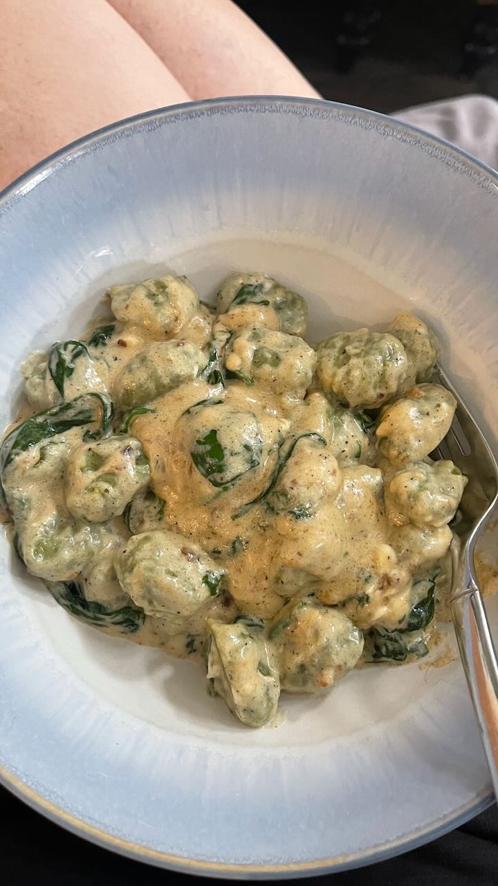 Creamy Spinach Gnocchi with Parmesan Sauce