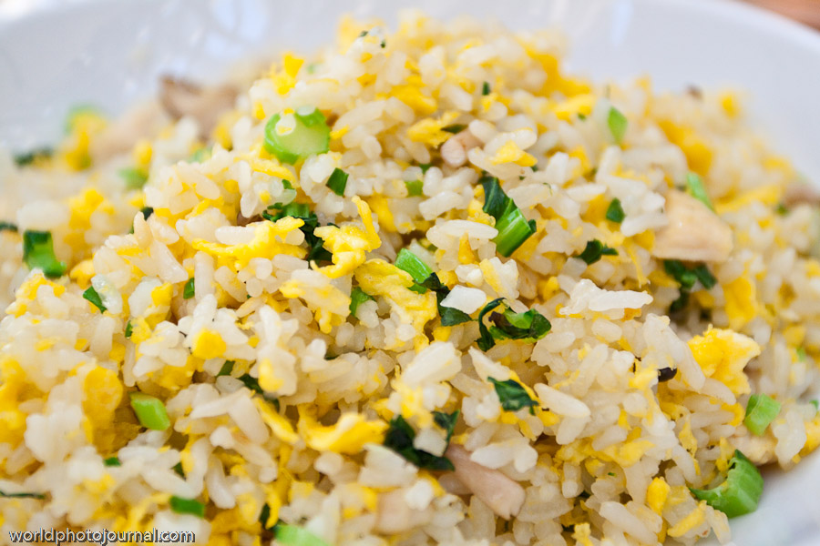 Egg Fried Rice with Corn and Green Onions