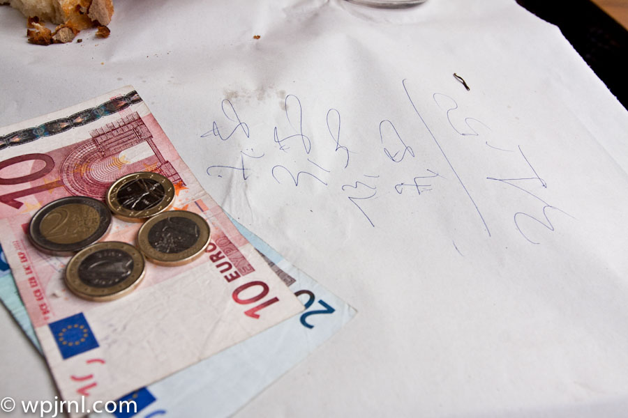 Italian Restaurant Bill Payment, Europe