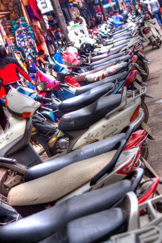 Hanoi Motorcycle Parking, Old Quarter Hanoi Vietnam