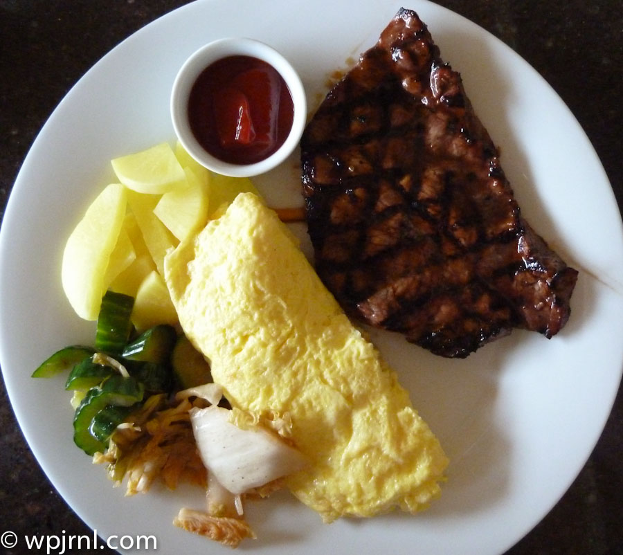 Kukui's Hawaiian Breakfast with Grilled Steak, Eggs, and Hash Browns