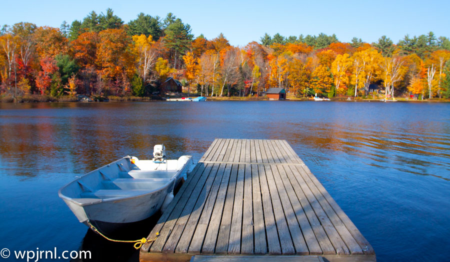 Ontario Lake Dock, Fall Foliage Ontario Canada