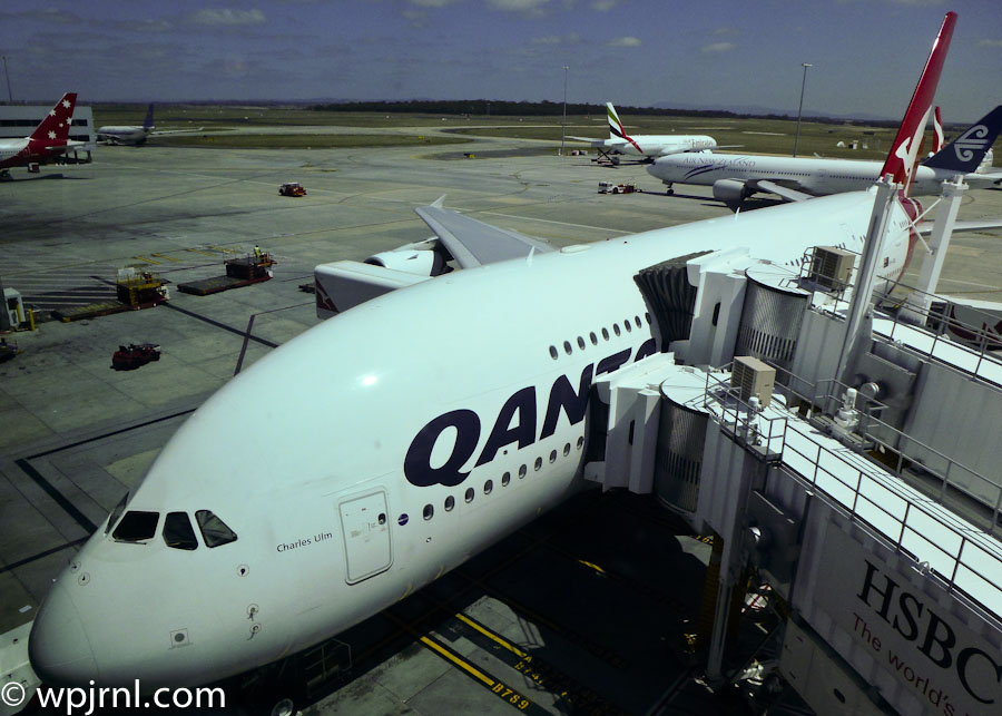 Qantas First Class A380 Aircraft, Melbourne Airport Australia