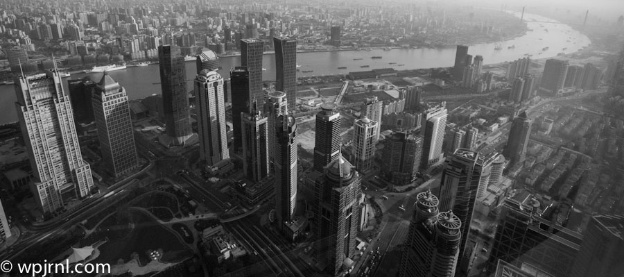 The Bund Aerial View, Shanghai China