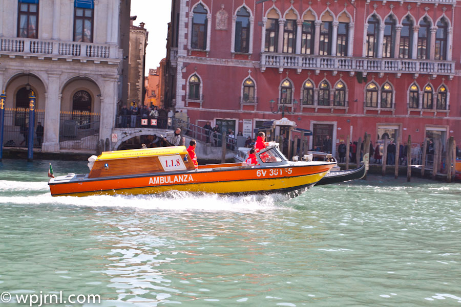 Venice Ambulance Boat, Grand Canal Venice Italy