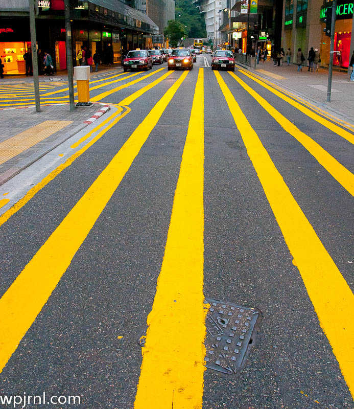 Iconic Yellow Zebra Crosswalk, Hong Kong